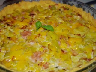 Jak upéct pórkový koláč se šunkou | recept
